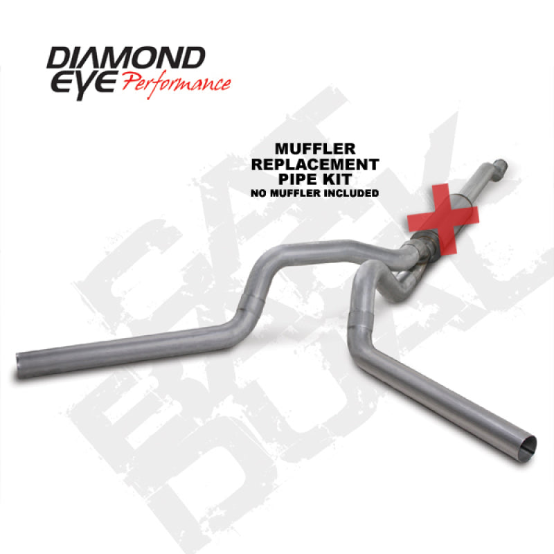 Diamond Eye KIT 4in Catback MFLR RPLCMENT PIPE DUAL AL: 03-07 FORD 6.0L F250/F350 - GTR Auto