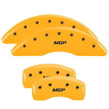 Load image into Gallery viewer, MGP 4 Caliper Covers Engraved Front &amp; Rear MGP Yellow finish black ch - GTR Auto