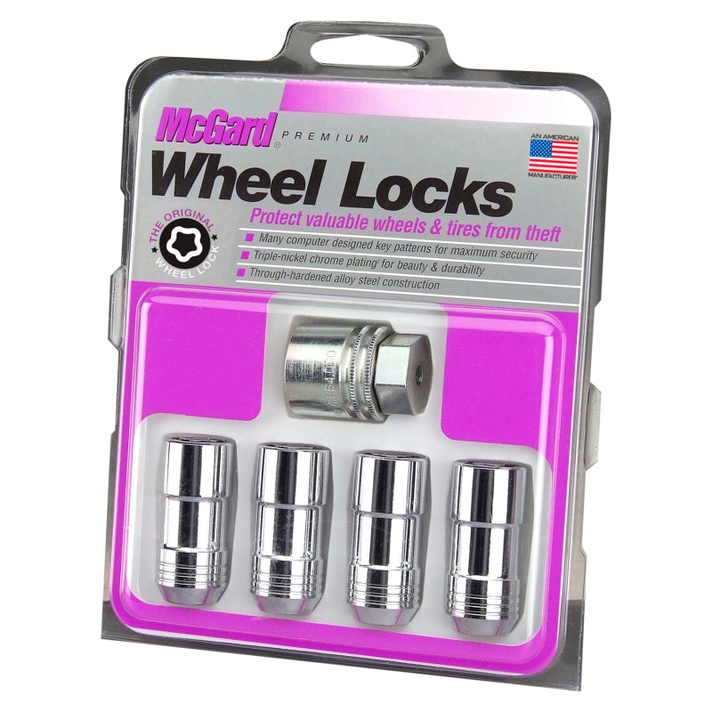 McGard Wheel Lock Nut Set - 4pk. (Cone Seat) 9/16-18 / 7/8 Hex / 1.765in. Length - Chrome - GTR Auto