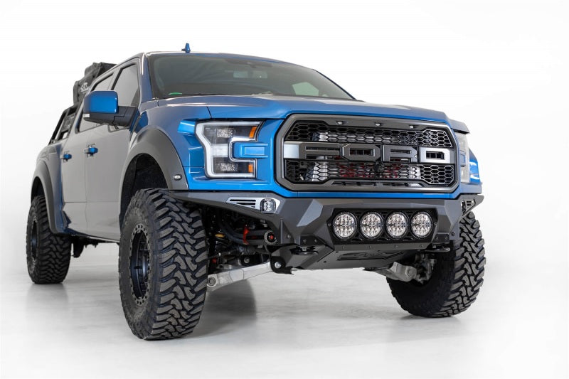 Addictive Desert Designs 17-20 Ford F-150 Raptor Bomber Front Bumper w/ 4 Rigid 360 6in Round Mounts - GTR Auto