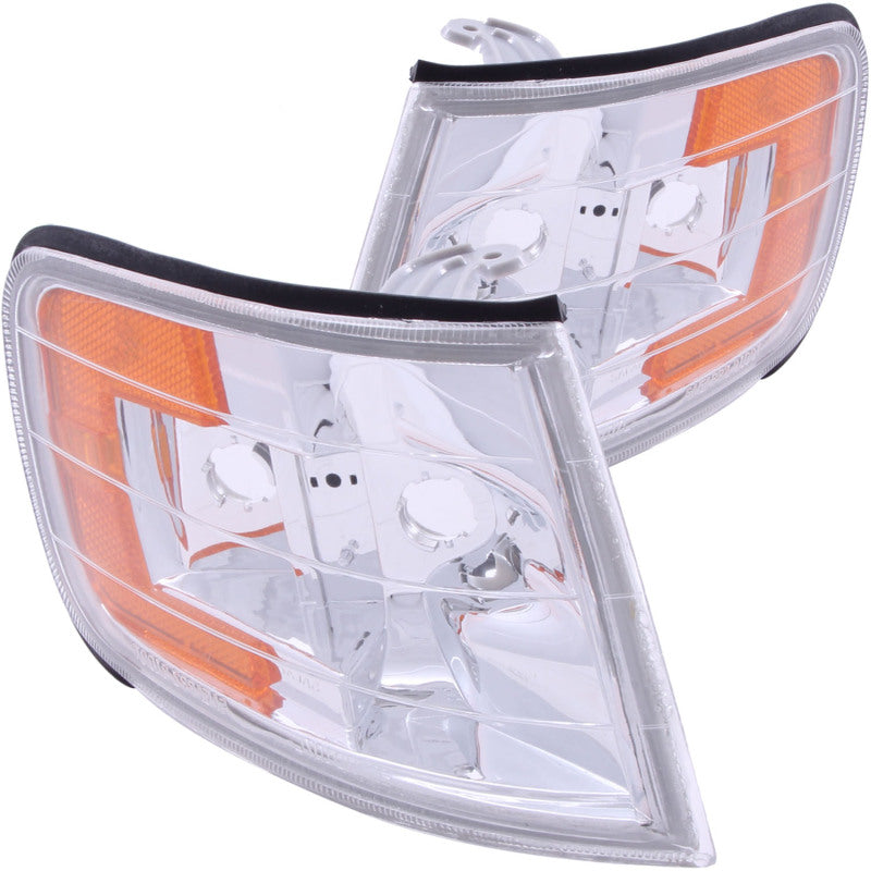 ANZO Corner Lights 1994-1997 Honda Accord Euro Corner Lights Chrome w/ Amber Reflector - GTR Auto