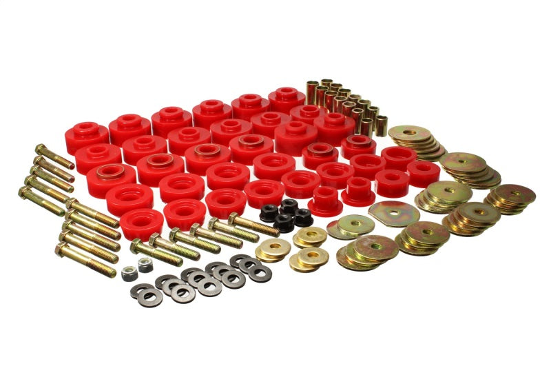 Energy Suspension 65-67 Chevrolet Biscayne/Bel Air/Caprice/Impala Body Mount Set w/ Hardware - Red 3.4172R