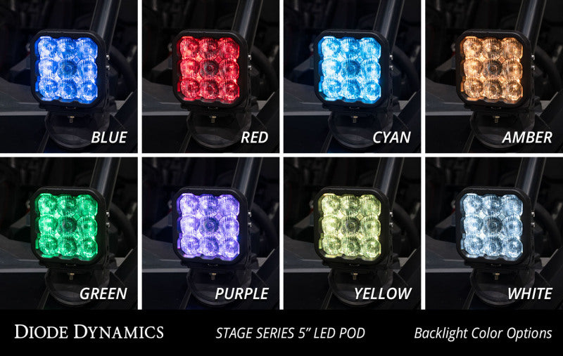 Diode Dynamics 20-Present Polaris RZR A-Pillar LED Pod Kit SS5 Sport - White Combo DD7639