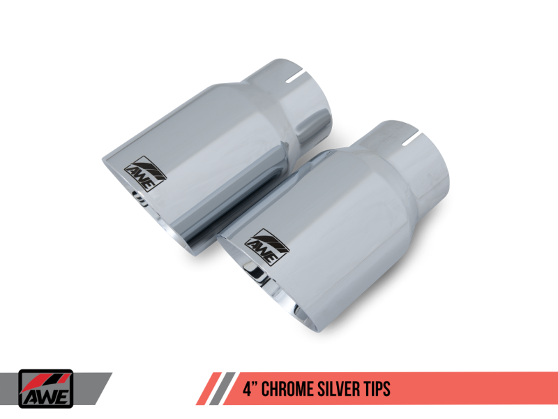 AWE Tuning S550 Mustang EcoBoost Axle-Back Exhaust - Touring Edition (Chrome Silver Tips)