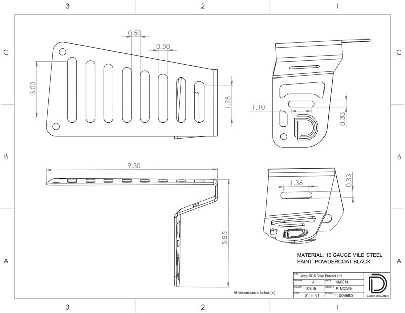 Diode Dynamics 18-21 Jeep JL Wrangler/Gladiator SS3 Cowl LED Bracket Kit - White Sport - GTR Auto