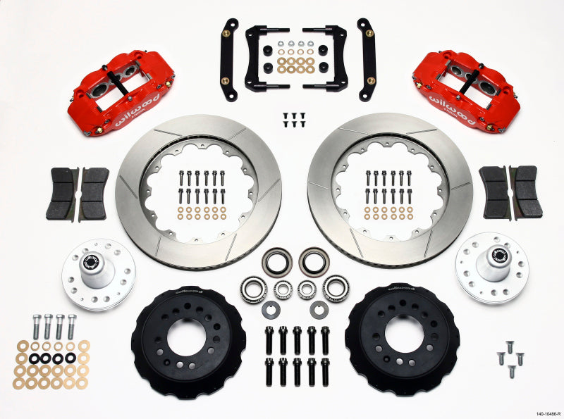 Wilwood Narrow Superlite 6R Front Hub Kit 14.00in Red 70-78 Camaro - GTR Auto