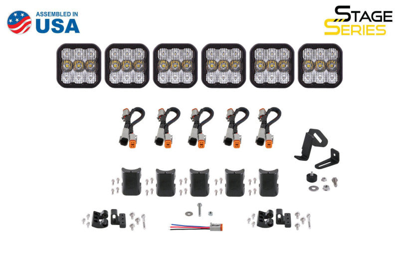 Diode Dynamics SS5 Sport Universal CrossLink 6-Pod Lightbar - White Driving - GTR Auto