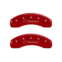 Load image into Gallery viewer, MGP 4 Caliper Covers Engraved Front &amp; Rear Cursive/Challenger Yellow finish black ch - GTR Auto