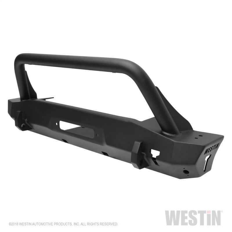Westin 18-22 Jeep Wrangler JL / 20-22 Gladiator WJ2 Stubby Front Bumper w/Bull Bar - Tex. Blk - GTR Auto