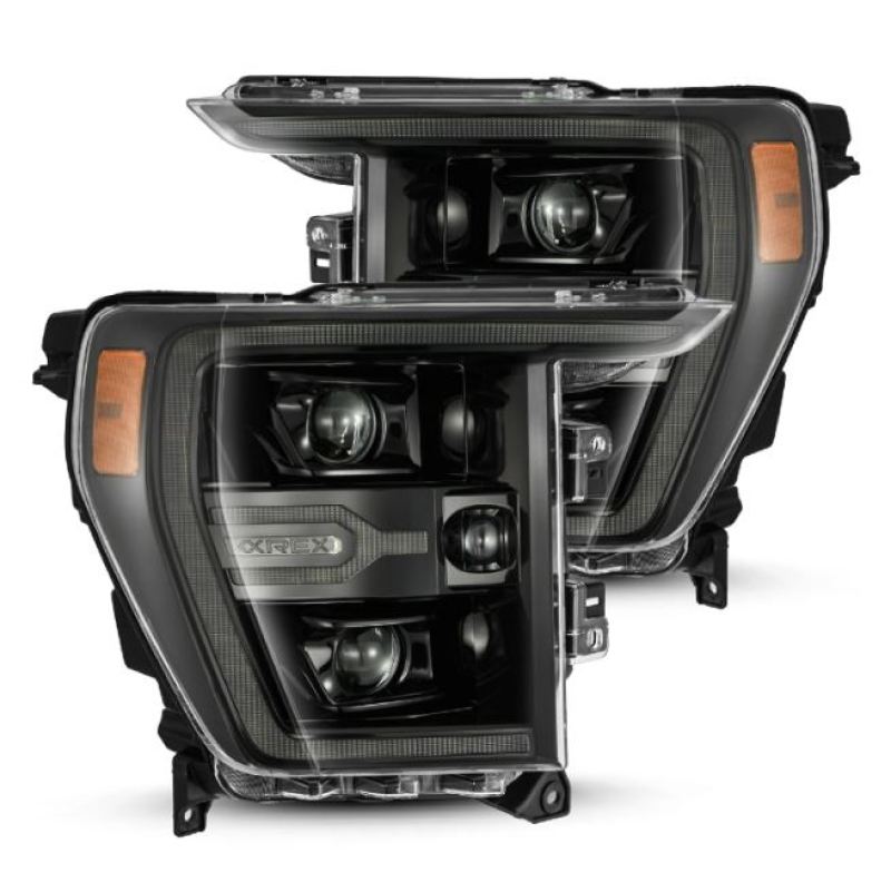 AlphaRex 21-22 Ford F150 Luxx-Series Projector Headlights Alpha-Black w/Activ Light/Seq Signal - GTR Auto