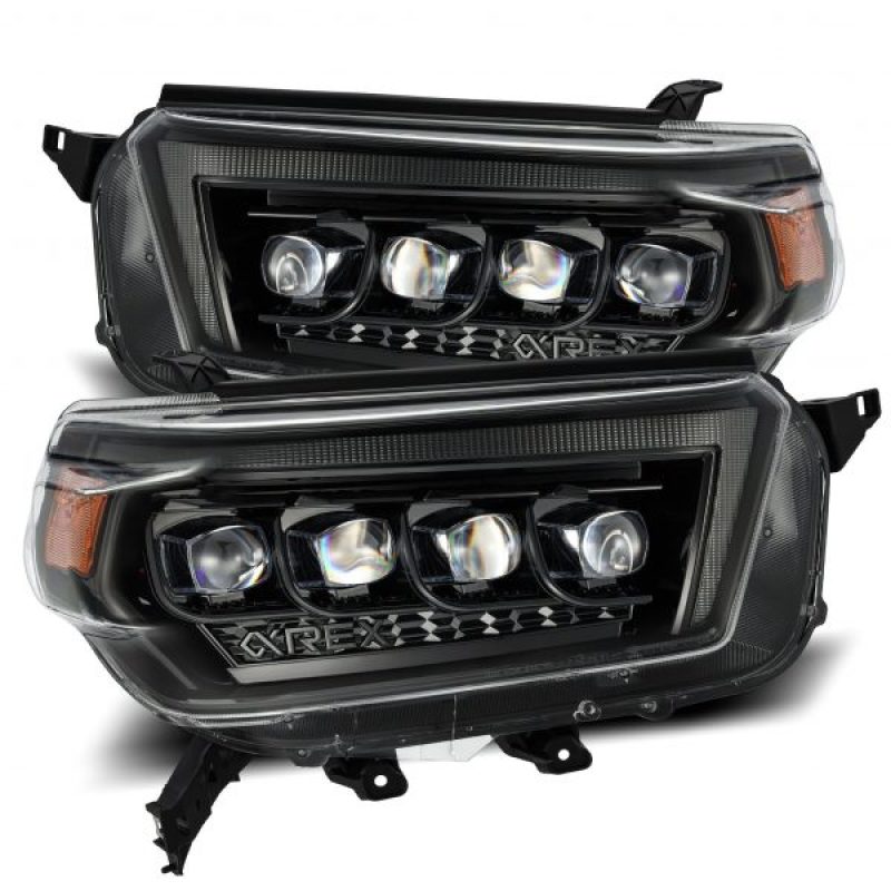 AlphaRex 10-13 Toyota 4Runner NOVA LED Proj Headlights Plank Style Alpha Black w/Seq Signal/DRL - GTR Auto
