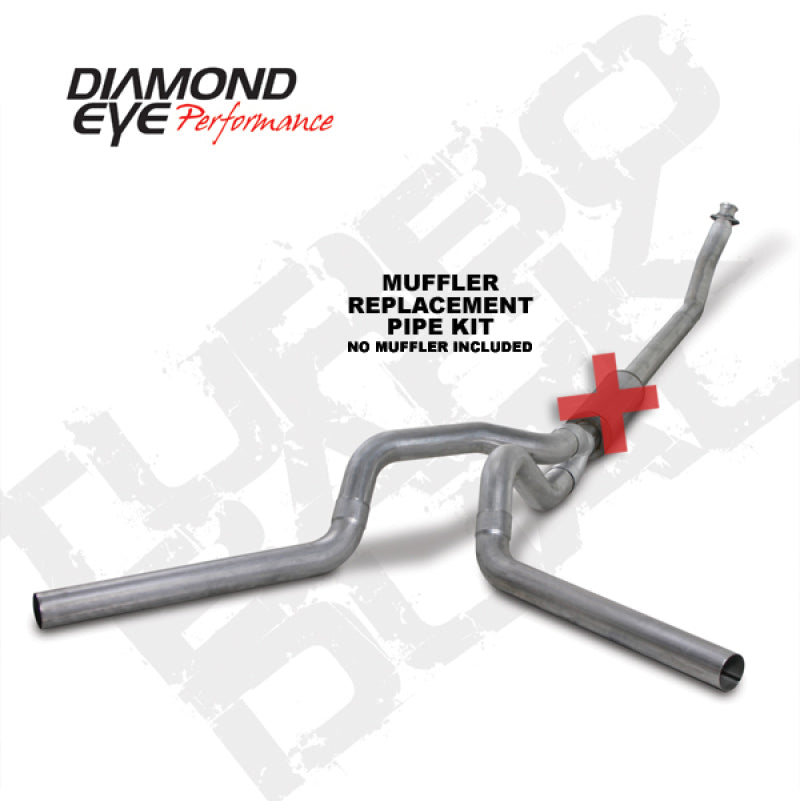 Diamond Eye KIT 4in Turbo Back MFLR RPLCMENT PIPE DUAL AL: 94-02 DODGE CUMMINS 5.9L - GTR Auto
