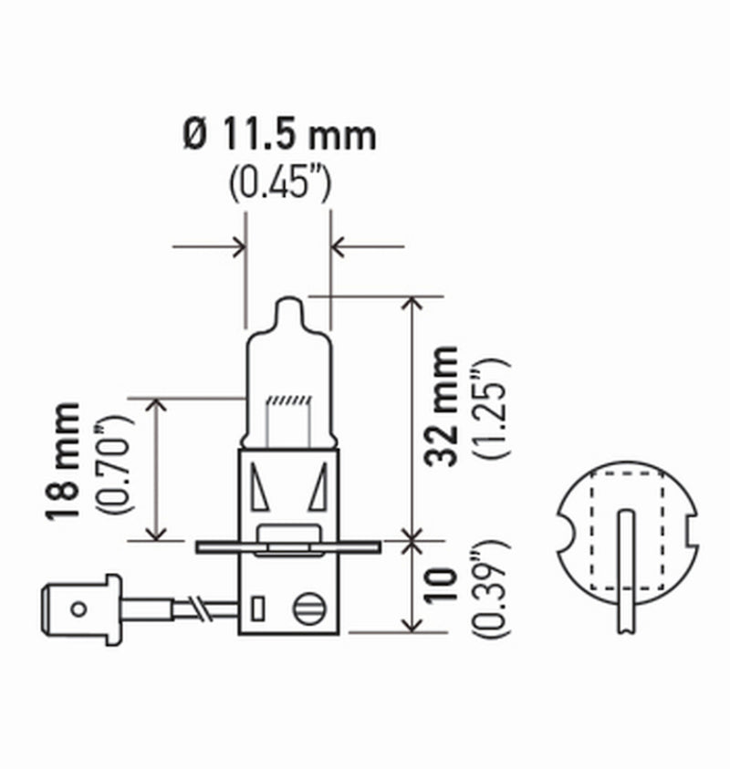Hella Bulb H3 12V 55W Pk22S T325 (2) - GTR Auto