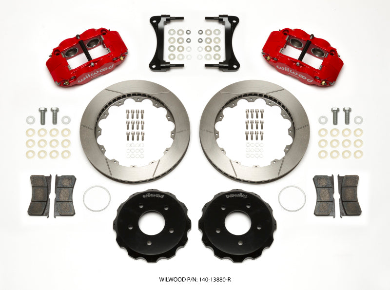 Wilwood Narrow Superlite 4R Front Hat Kit 12.88in Red 2007-Up Jeep Wrangler 140-13880-R