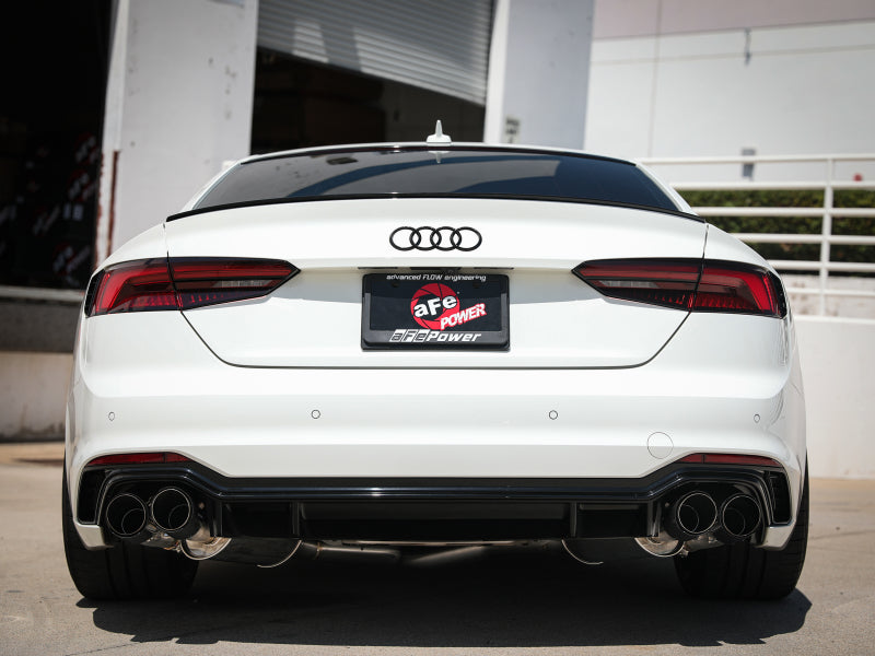 aFe 18-20 Audi RS5 Coupe MACH Force-Xp 3in to 2.5in 304 SS Axle-Back Exhaust System-Quad Carbon Tips - GTR Auto