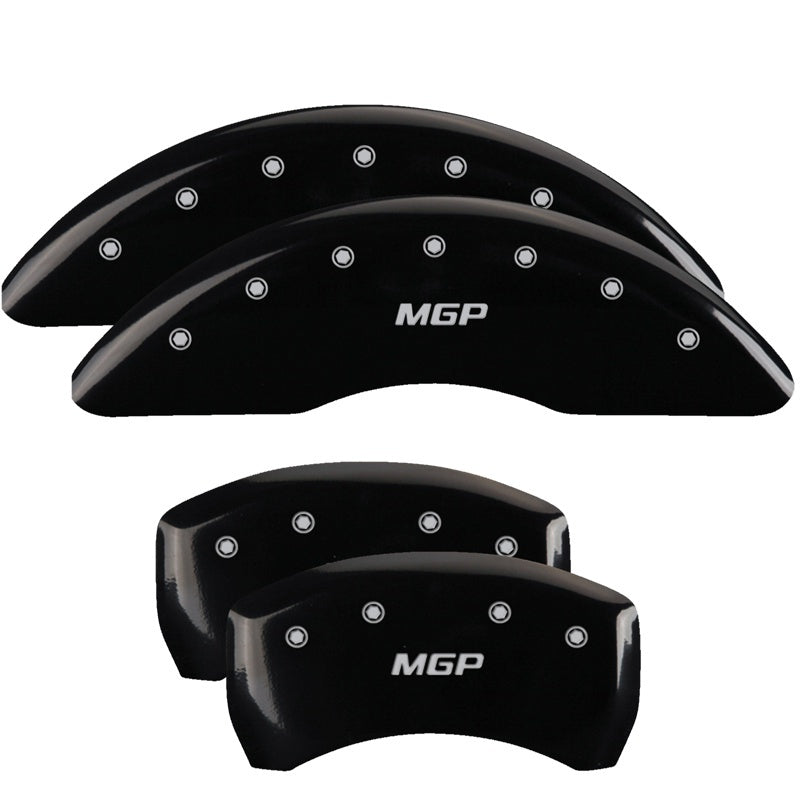 MGP 4 Caliper Covers Engraved Front & Rear MGP Black finish silver ch - GTR Auto