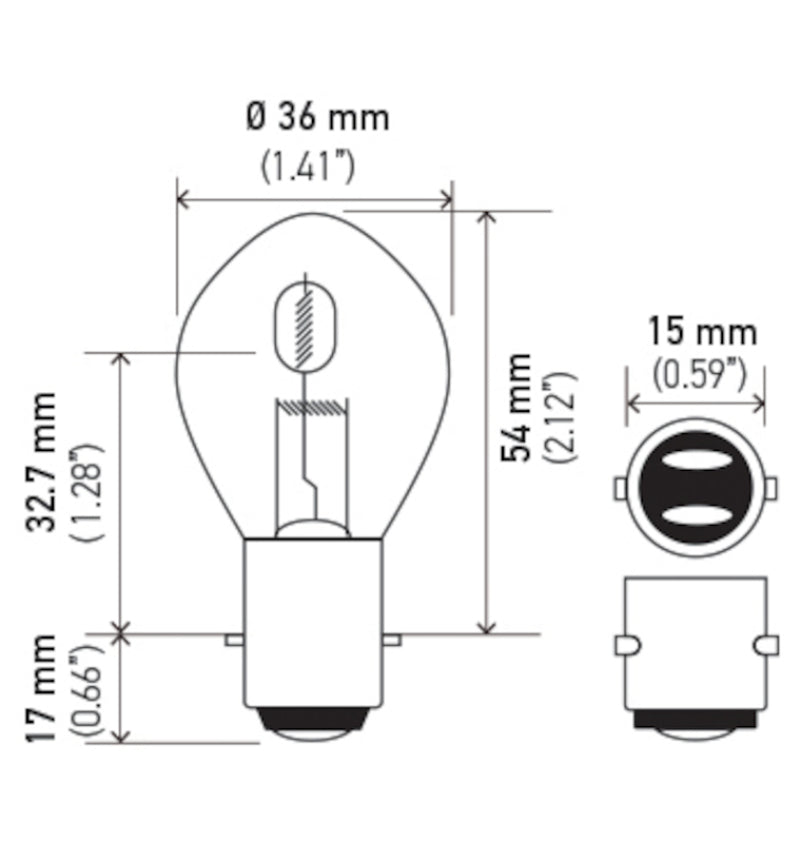 Hella Bulb 6235 12V 35/35W Ba20D B11 S2 - GTR Auto