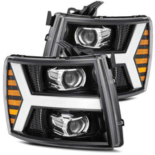 Load image into Gallery viewer, AlphaRex 07-13 Chevy 1500HD PRO-Series Proj Headlight Plank Style Gloss Blk w/Activ Light/Seq Signal - GTR Auto