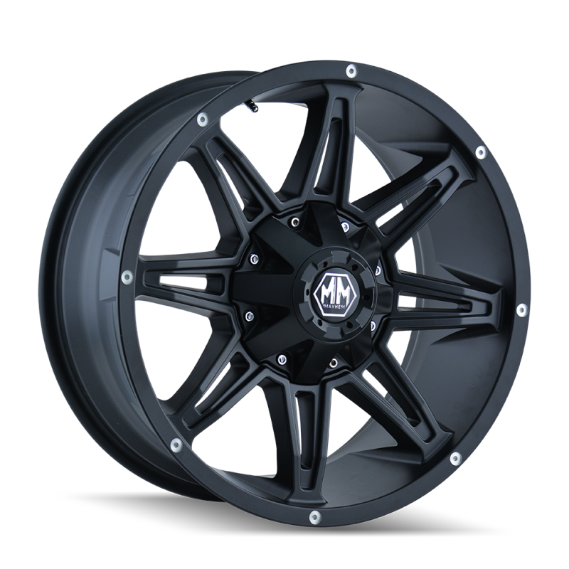Mayhem 8090 Rampage 20x9 / 5x150 BP / 18mm Offset / 110mm Hub Matte Black Wheel - GTR Auto