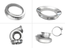 Load image into Gallery viewer, ATP 90mm OD V-Band (Tial / 3in GTVB) to 4in Pipe - Machined Transition Piece (Stainless Steel)