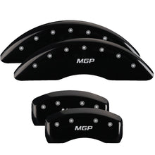 Load image into Gallery viewer, MGP 4 Caliper Covers Engraved Front &amp; Rear MGP Black finish silver ch - GTR Auto