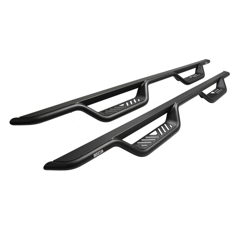 Westin 19-22 Chevrolet Silverado / GMC Sierra Crew Cab Outlaw Nerf Step Bars - Textured Black - GTR Auto