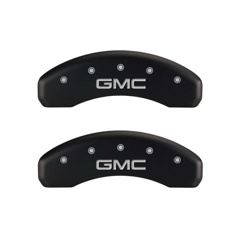MGP 4 Caliper Covers Engraved Front & Rear GMC Red finish silver ch - GTR Auto