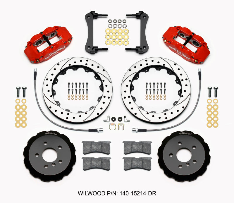 Wilwood Narrow Superlite 6R Front Hat Kit 12.88in Drill Red 2014-2015 Mini Cooper w/Lines - GTR Auto
