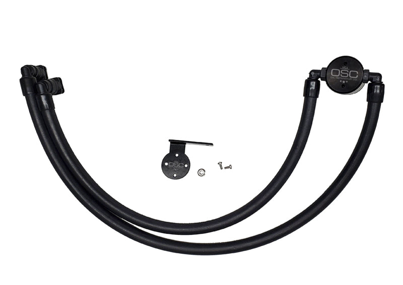 J&amp;L 17-22 Ford F-250 6.2L/7.3L Passenger Side Oil Separator 3.0 - Black Anodized - GTR Auto