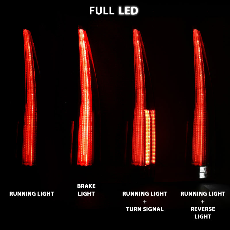 ANZO 2007-2014 Chevrolet Tahoe Led Taillights Red/Clear