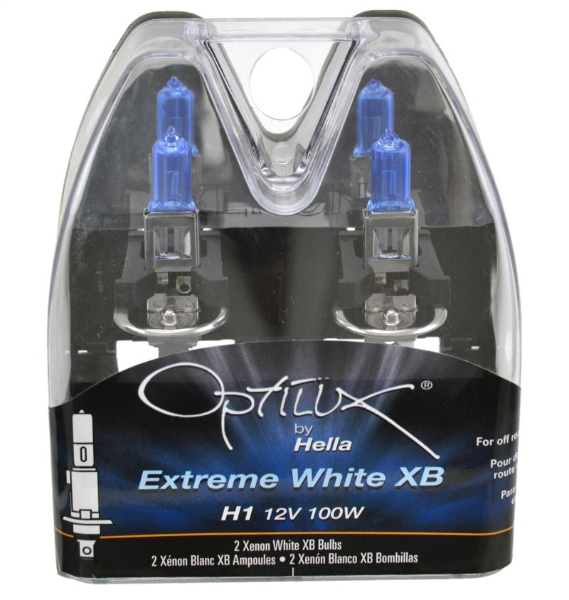 Hella Optilux H1 100W XB Extreme White Bulbs (Pair) - GTR Auto