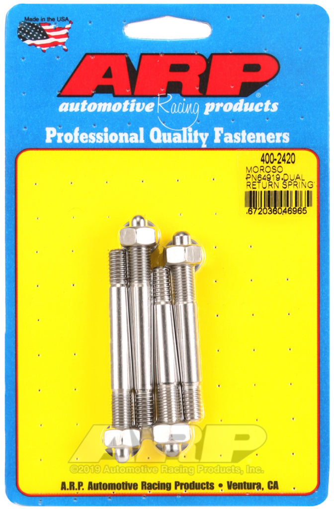 ARP Moroso 64919 Dual Return Spring w/ 1in Spacer Plate SS Carb Stud Kit - GTR Auto