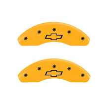 Load image into Gallery viewer, MGP Front set 2 Caliper Covers Engraved Front Bowtie Yellow finish black ch - GTR Auto