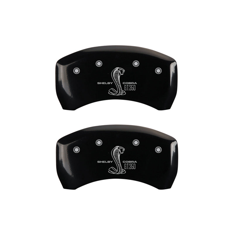 MGP Rear set 2 Caliper Covers Engraved Rear GT350 Shelby & Cobra Black finish silver ch - GTR Auto
