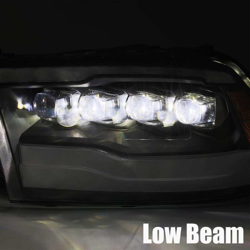 AlphaRex 09-18 Dodge Ram 1500HD NOVA LED Projector Headlights Plank Style Design Alpha Black w/DRL - GTR Auto
