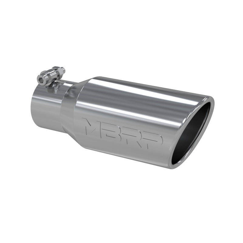 MBRP Universal Tip 4in OD 2.75in Inlet 10in Length Angled Rolled End T304 - GTR Auto