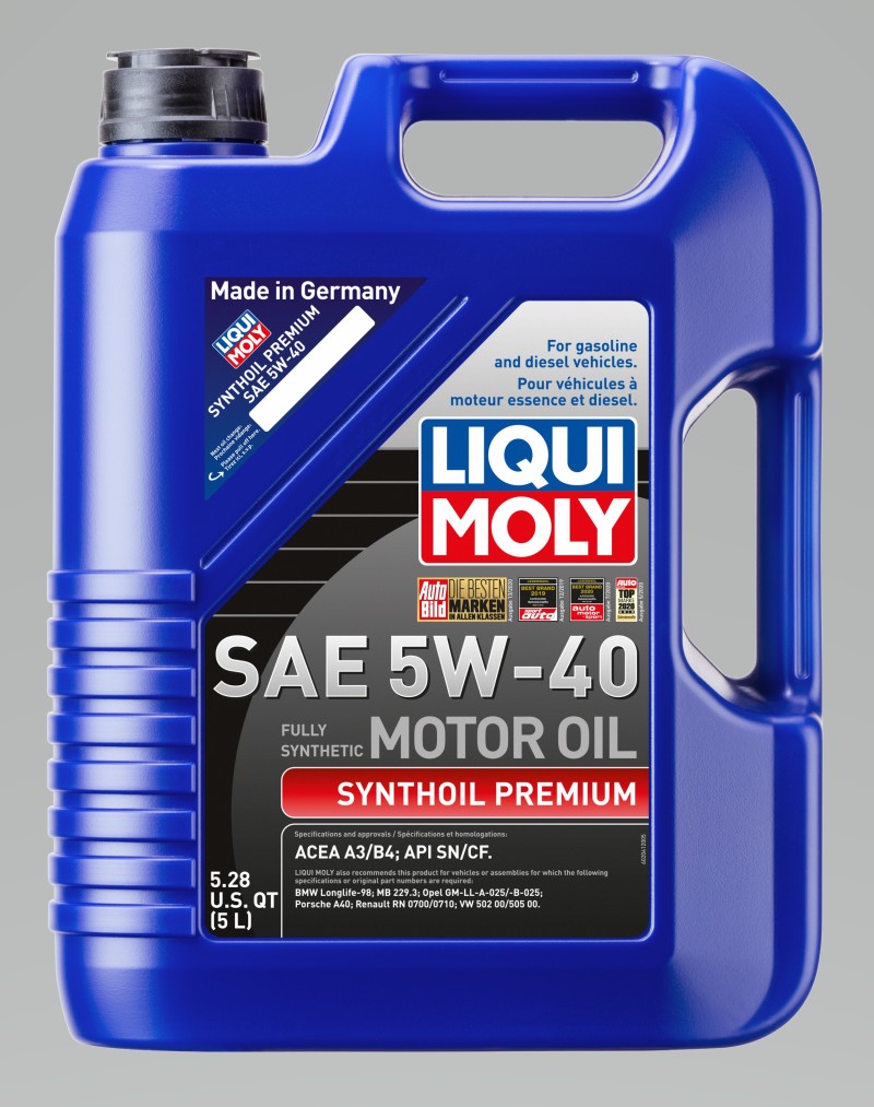LIQUI MOLY 5L Synthoil Premium Motor Oil SAE 5W40 - GTR Auto