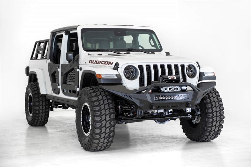 Addictive Desert Designs 2020 Jeep Gladiator JT Stealth Fighter Front Bump w/ Top Hoop & Winch Mount - GTR Auto