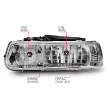 Load image into Gallery viewer, ANZO 1999-2002 Chevrolet Silverado 1500 Crystal Headlights Chrome - GTR Auto