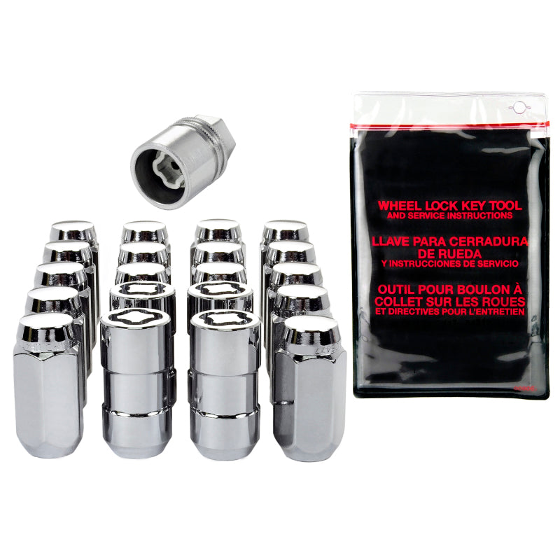 McGard 5 Lug Hex Install Kit w/Locks (Cone Seat Nut) 9/16-18 / 7/8 Hex / 1.75in. Length - Chrome - GTR Auto