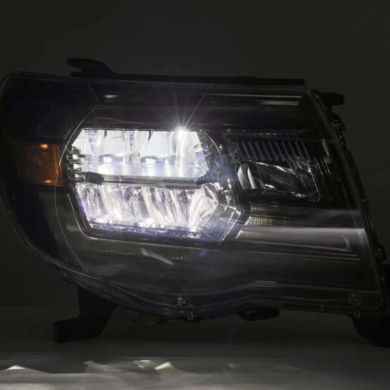 AlphaRex 05-11 Toyota Tacoma LUXX Crystal Headlights Plank Style Design Black w/Activation Light/DRL - GTR Auto