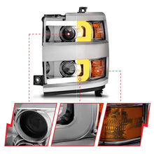 Load image into Gallery viewer, ANZO Projector Headlights 15-17 Chevrolet Silverado 2500HD / 3500HD Chrome w/ Chrome Rim - GTR Auto