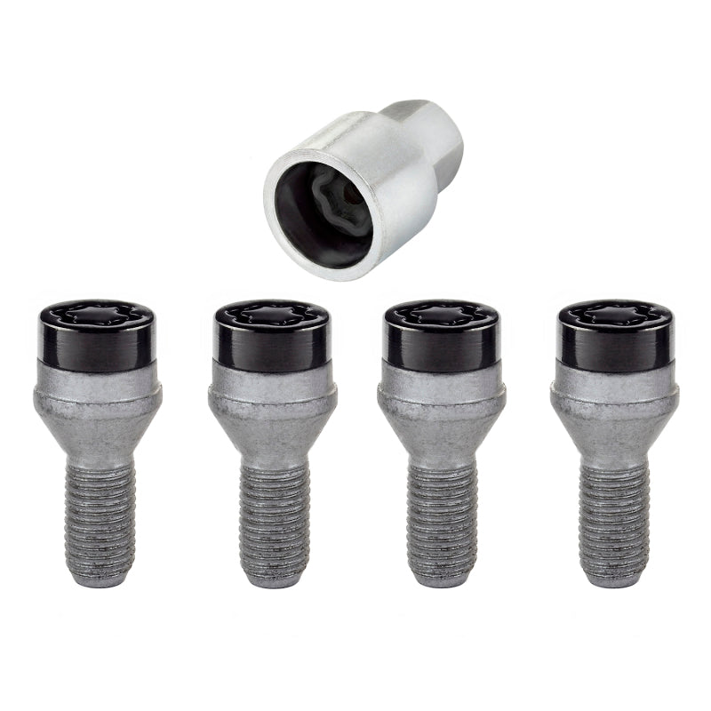 McGard Wheel Lock Bolt Set - 4pk. (Cone Seat) M12X1.25 / 17mm Hex / 22.0mm Shank Length - Black - GTR Auto