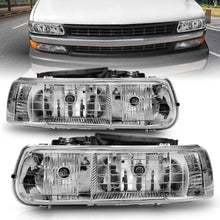 Load image into Gallery viewer, ANZO 1999-2002 Chevrolet Silverado 1500 Crystal Headlights Chrome - GTR Auto
