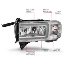 Load image into Gallery viewer, ANZO 94-02 Dodge RAM Crystal Headlight - w/ Light Bar Chrome Housing - GTR Auto