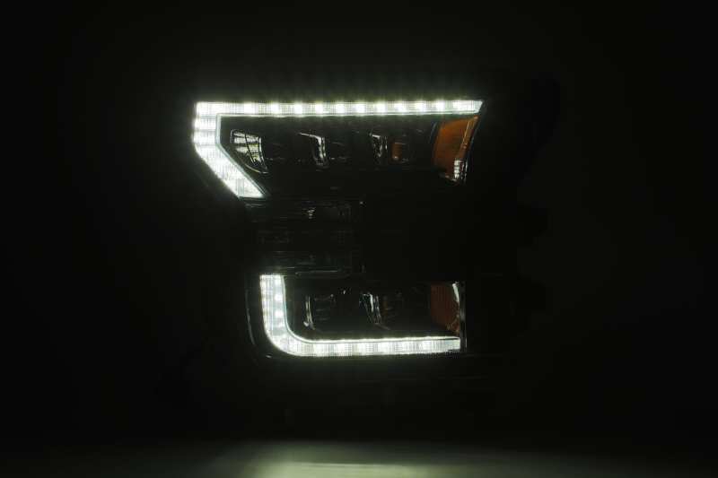 AlphaRex 17-20 Ford Raptor NOVA LED Proj Headlights Plank Style Alpha Black w/Activ Light/Seq Signal - GTR Auto