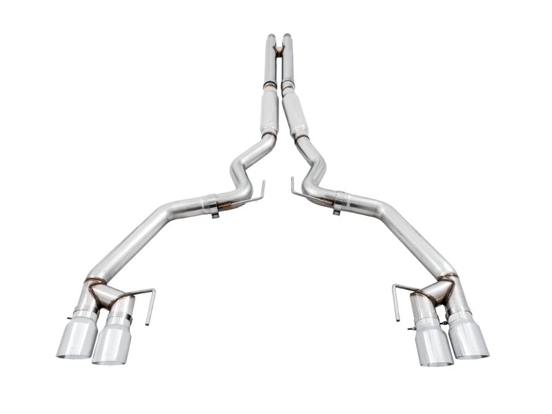 AWE Tuning 2018+ Ford Mustang GT (S550) Cat-Back Exhaust - Track Edition (Quad Chrome Silver Tips)