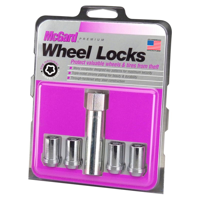 McGard Wheel Lock Nut Set - 4pk. (Tuner / Cone Seat) M12X1.5 / 13/16 Hex / 1.24in. Length - Chrome - GTR Auto