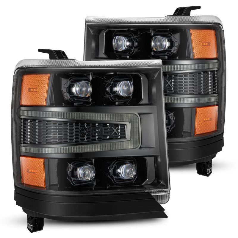 AlphaRex 16-18 Chevy 1500HD NOVA-Series LED Proj Headlghts Alpha BK Atv Lgt/SeqSig & DRL(Req 810023) - GTR Auto