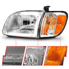 Load image into Gallery viewer, ANZO 00-04 Toyota Tundra (Reg/Acc Cab Only) Crystal Headlights w/Lgt Bar Chrome w/Corner Lights 2pc - GTR Auto